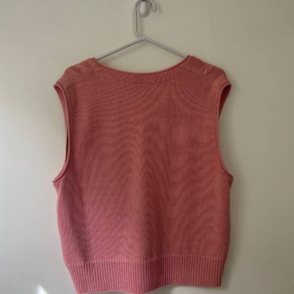 Vintage Pink Sweater Vest - Picture 2 of 4